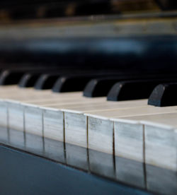 Close-up of piano keys