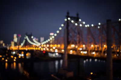 Illuminated city at night