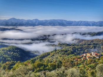 Scenic view of mountains against sky