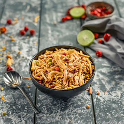 Close-up of food in bowl on table