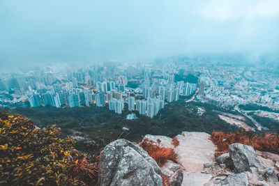 Aerial view of buildings in city