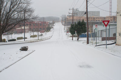 Empty road in city