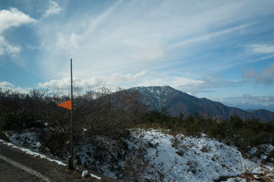 Scenic view of mountains against sky