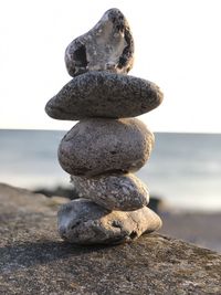 Stack of stones on beach