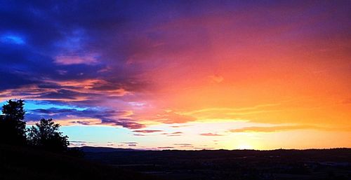 Scenic view of landscape at sunset