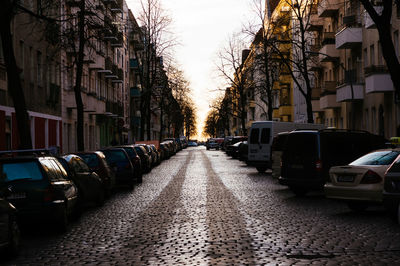 Cars parked on road