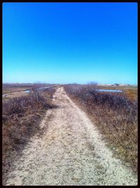 Road passing through field