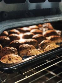 Close-up of meat on barbecue grill