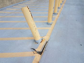 High angle view of damaged street