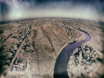 Aerial view of landscape against sky