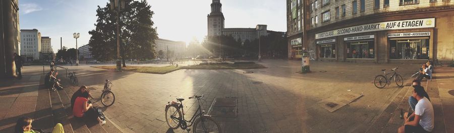 City street at sunset