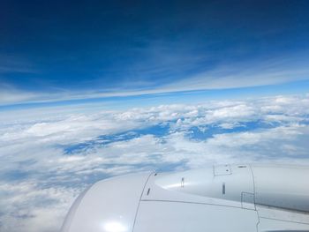 Aerial view of clouds over blue sky