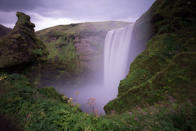 Scenic view of waterfall