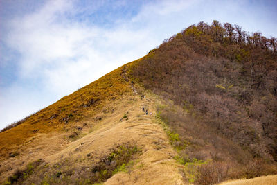 Low angle view of mountain against sky
