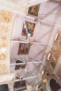 High angle view of man working at construction site