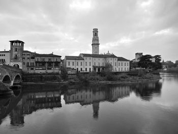 Reflection of buildings in water