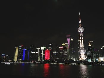Illuminated city at night