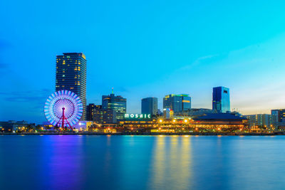 Illuminated city at night