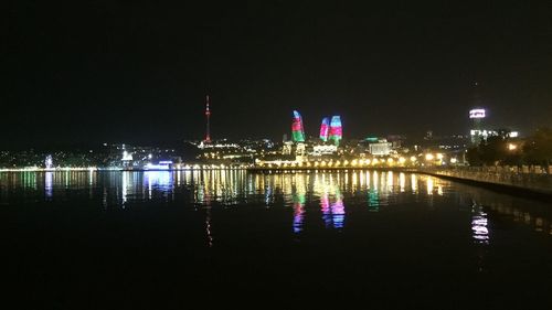 Illuminated city at night