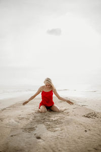 Girl in a red