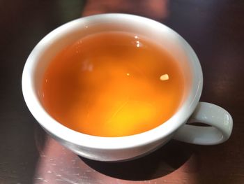 Close-up of tea cup on table