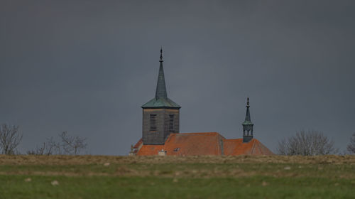 Low angle view of church against sky