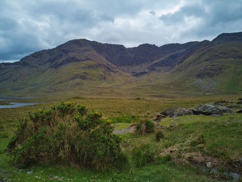 Scenic view of mountains against sky