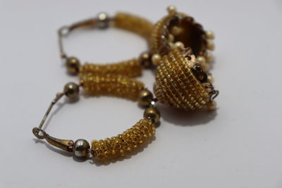 High angle view of eggs on table