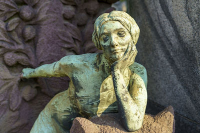 Close-up of angel statue