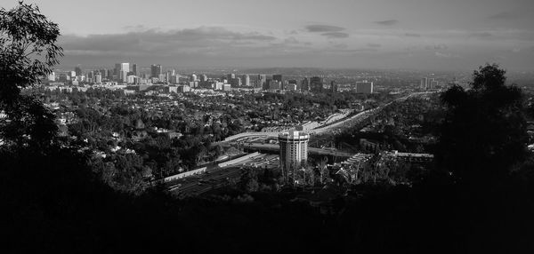 High angle shot of cityscape