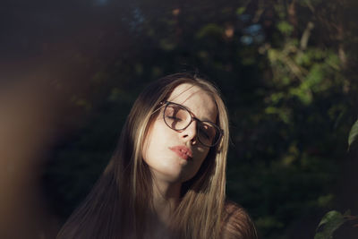 Close-up of beautiful young woman