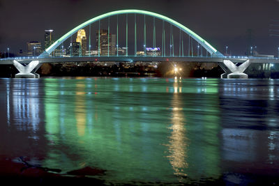 Illuminated city at night