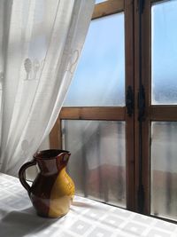 Close-up of coffee served on table at home