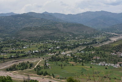 High angle view of landscape against sky