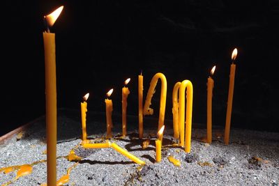 Illuminated lights at night