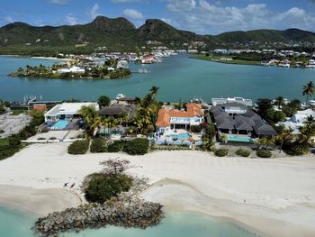 High angle view of beach