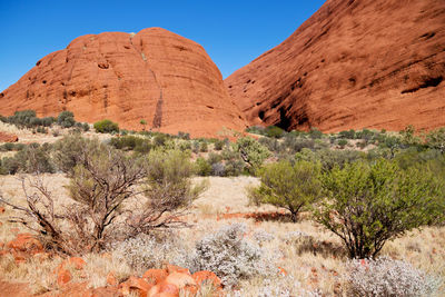 Scenic view of rocky mountains against sky