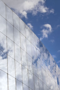 Low angle view of modern building against sky