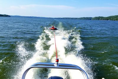 Person tubing on river