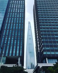 Low angle view of office building against sky