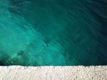 High angle view of swimming pool in sea