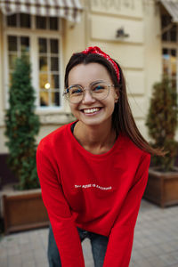 Portrait of smiling young woman