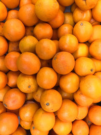 Full frame shot of oranges at market stall