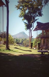 Scenic view of mountain against sky