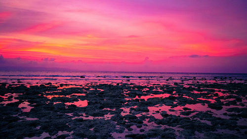 Scenic view of sea during sunset