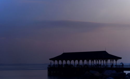 Scenic view of sea against sky at sunset