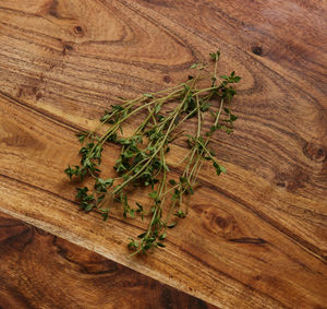 High angle view of vegetables on cutting board