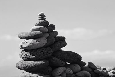 Close-up of stone stack