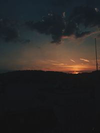 Silhouette of landscape at sunset