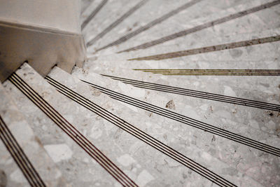 High angle view of a circular stair case